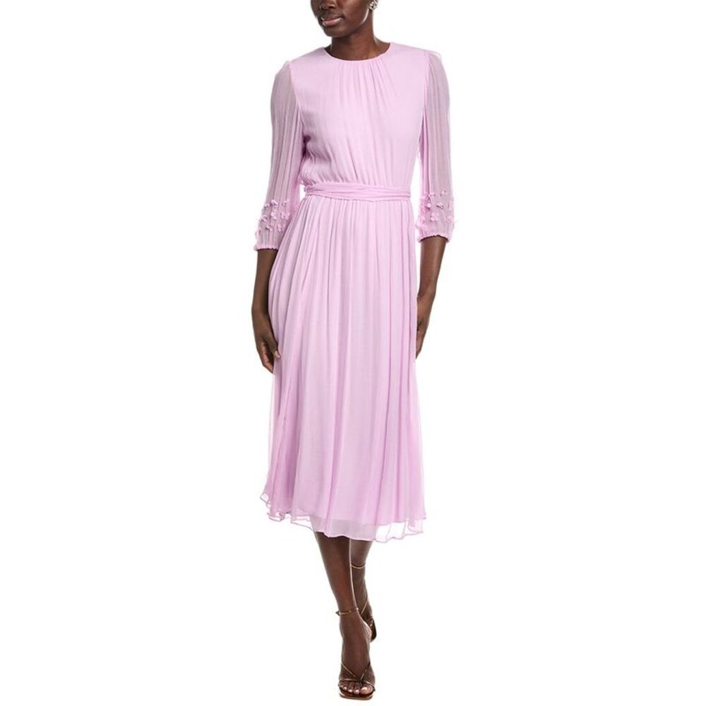 Marc Cain Womens Floral Midi Dress, Purple